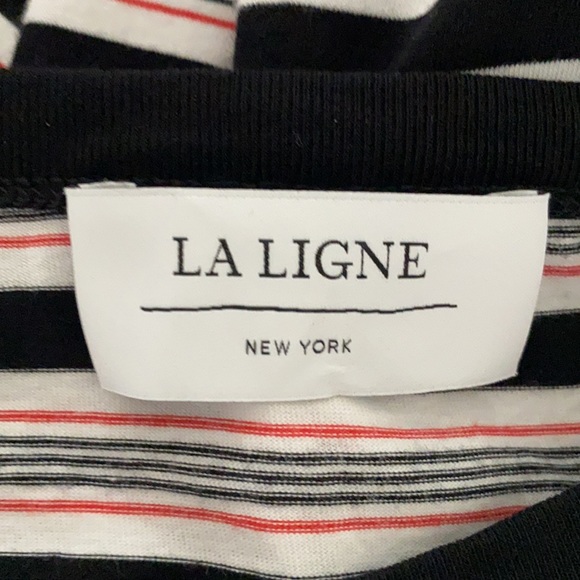 LA LIGNE New York STRIPED LONG SLEEVE SHIRT CREW NECK MEDIUM - Picture 2 of 6